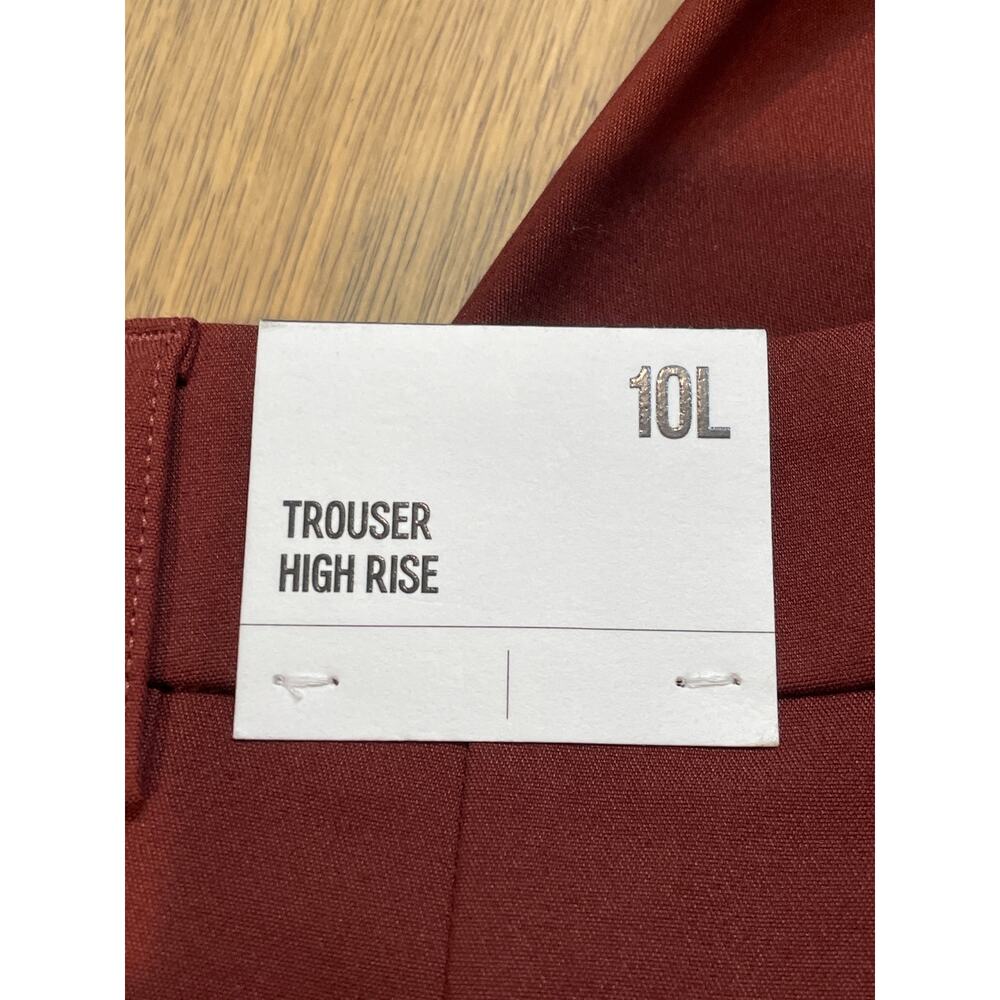 Express Womens Burgundy High Rise Trouser Pants 10 Long New With Tag - Picture 12 of 13